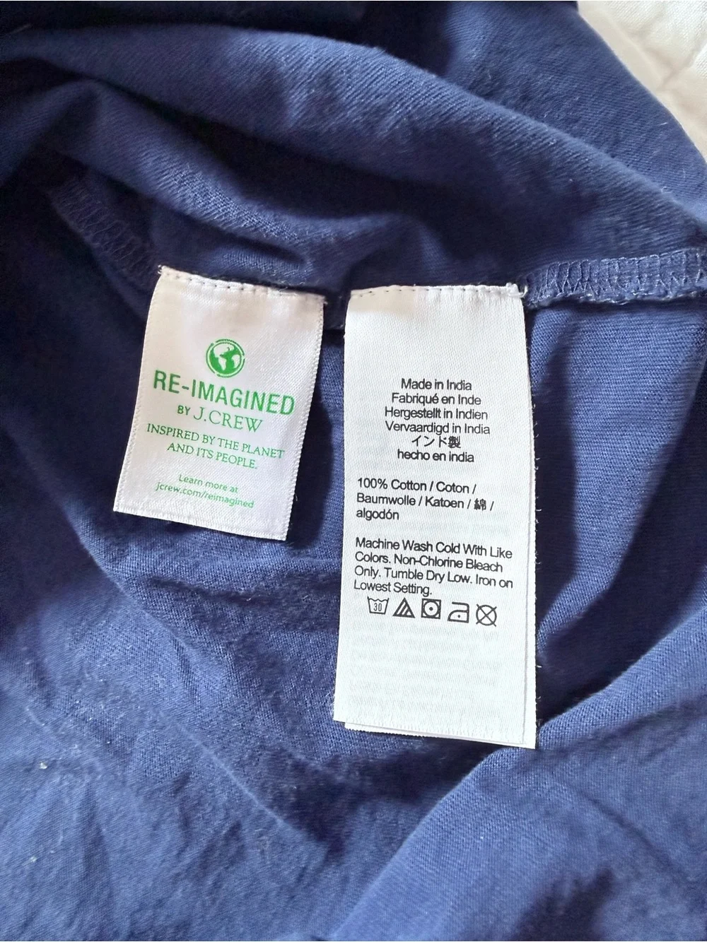 J Crew Broken-In Jersey Puff-sleeve EUC Dark Blue Eyelet Top Button Closure | M